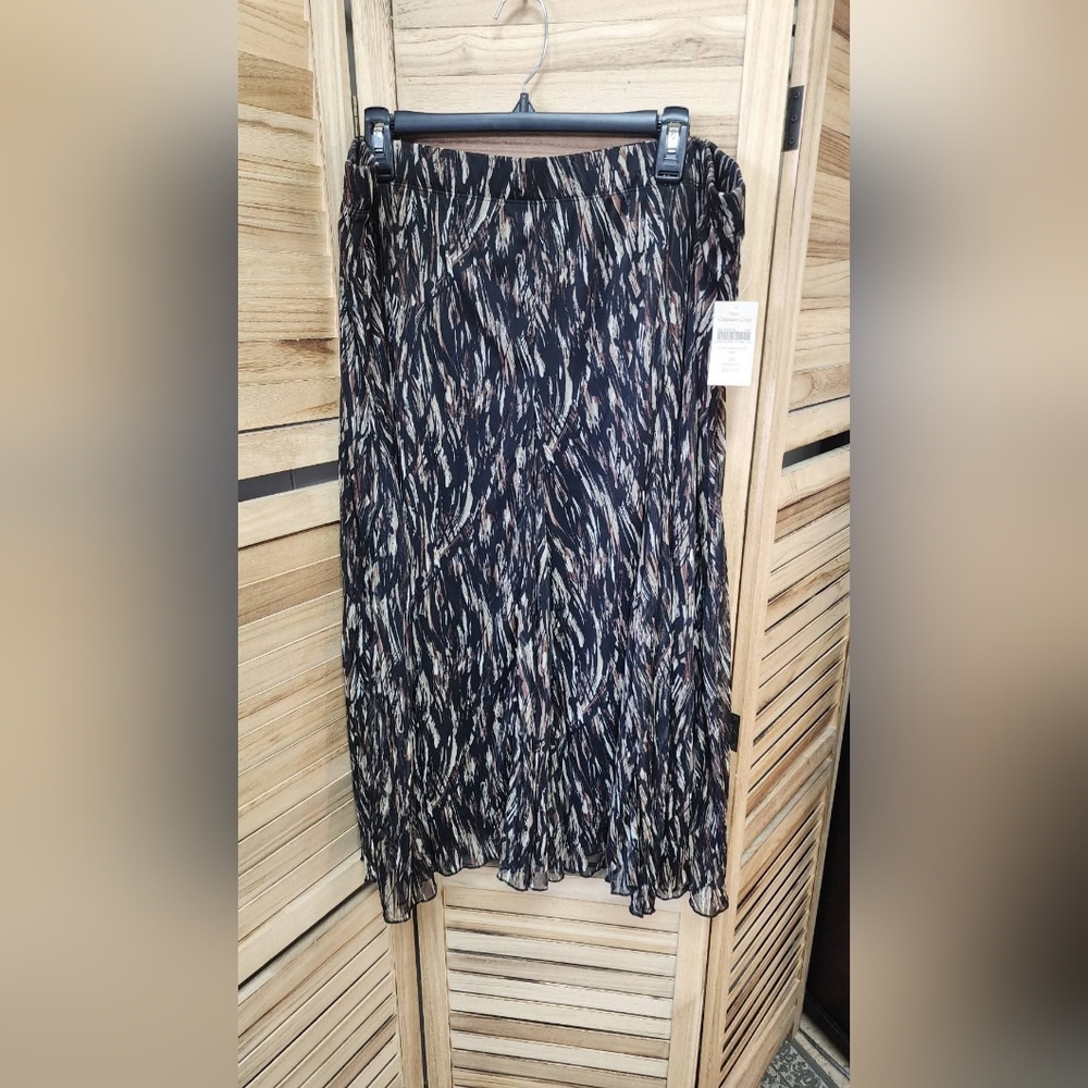 Coldwater Creek Print Mesh midi pull on skirt 2X